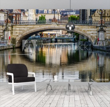 Bild på St Michael Bridge in the city of Ghent